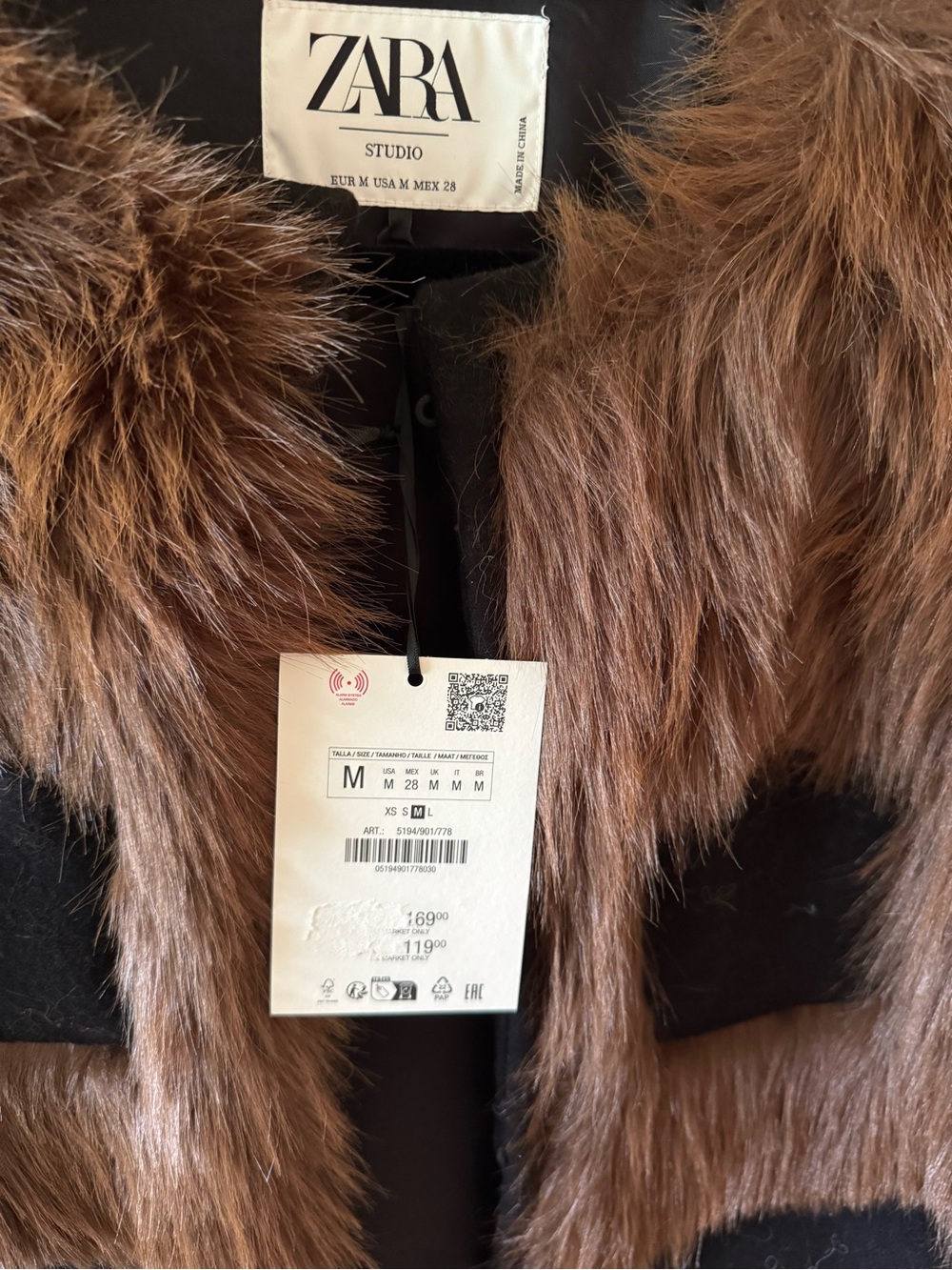 Zara Chestnut Brown Faux Fur Trim Jacket - Picture 2 of 4